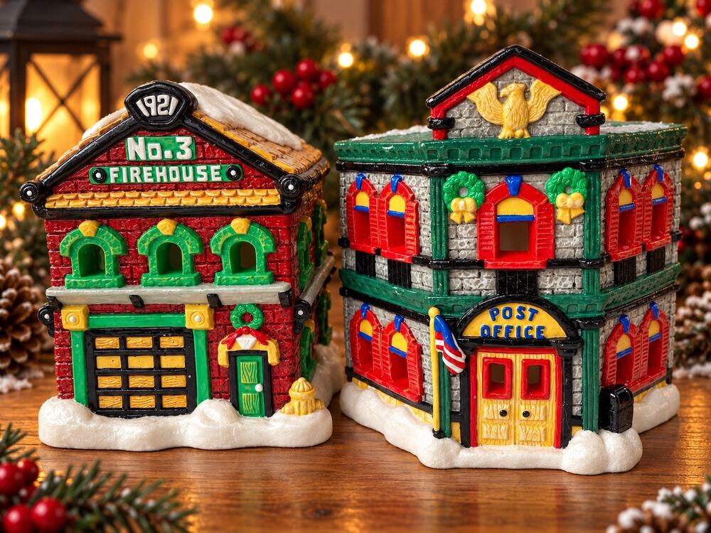 Wee Crafts Scotland Accents Unlimited Christmas Village 19882 houses handpeinted